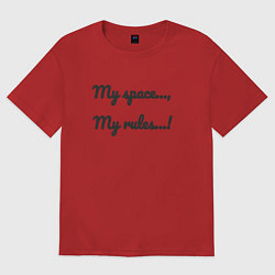 Футболка оверсайз женская Мой космос мои правила, цвет: красный