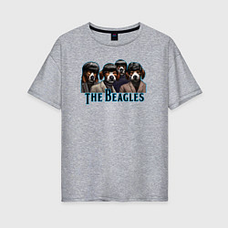 Женская футболка оверсайз Beatles beagles