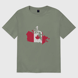 Женская футболка оверсайз Страна Канада