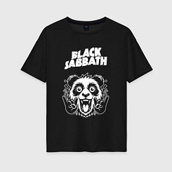 Женская футболка оверсайз Black Sabbath rock panda