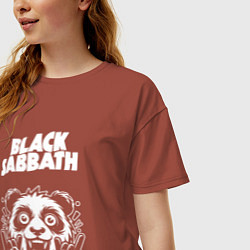 Футболка оверсайз женская Black Sabbath rock panda, цвет: кирпичный — фото 2