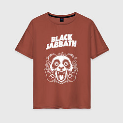 Футболка оверсайз женская Black Sabbath rock panda, цвет: кирпичный