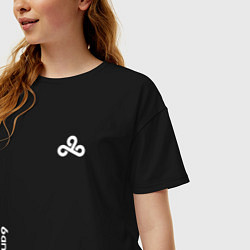 Футболка оверсайз женская Cloud9 - white logo, цвет: черный — фото 2