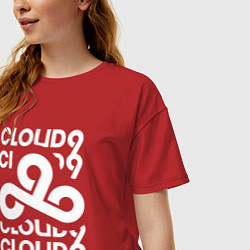 Футболка оверсайз женская Cloud9 - in logo, цвет: красный — фото 2