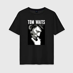 Футболка оверсайз женская Tom Waits in abstract graphics, цвет: черный