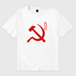 Женская футболка оверсайз СССР серп и молот red