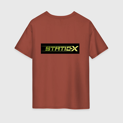 Женская футболка оверсайз Static-X - Shadow Zone / Кирпичный – фото 2