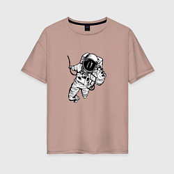 Женская футболка оверсайз Alone astronaut