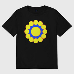 Женская футболка оверсайз Соединение окружностей в круге