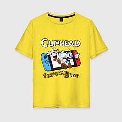 Женская футболка оверсайз Switch cuphead