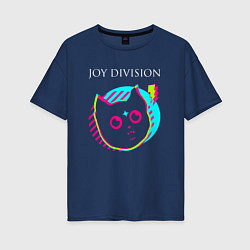 Женская футболка оверсайз Joy Division rock star cat