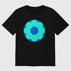 Женская футболка оверсайз Цветочный орнамент из окружностей