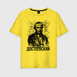 Женская футболка оверсайз Достоевский лайнарт портрет