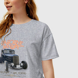 Футболка оверсайз женская Старый хотрод, цвет: меланж — фото 2