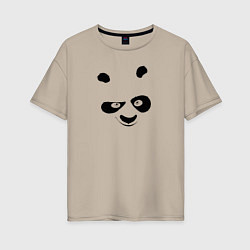 Женская футболка оверсайз Кунг фу панда силуэт