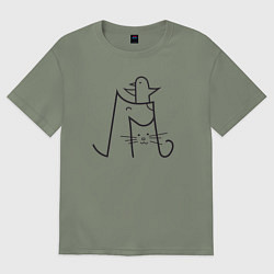 Женская футболка оверсайз Дружба животных