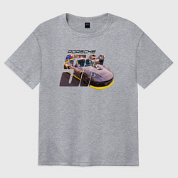 Футболка оверсайз женская Спортивный автомобиль Порше, цвет: меланж
