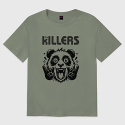 Футболка оверсайз женская The Killers - rock panda, цвет: авокадо