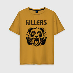 Футболка оверсайз женская The Killers - rock panda, цвет: горчичный