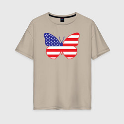Женская футболка оверсайз Американская бабочка