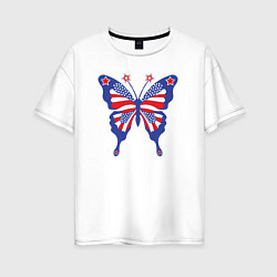 Женская футболка оверсайз USA butterfly