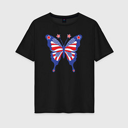 Женская футболка оверсайз USA butterfly