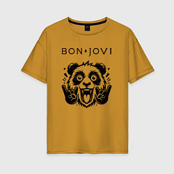 Женская футболка оверсайз Bon Jovi - rock panda