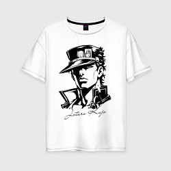 Футболка оверсайз женская Jotaro Kujo - anime ai art, цвет: белый