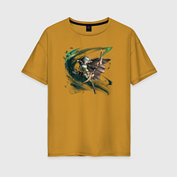 Женская футболка оверсайз Высшая Эльфийка-Лучница из Goblin Slayer