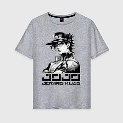 Футболка оверсайз женская Jotaro Kujo - jojo ai art, цвет: меланж