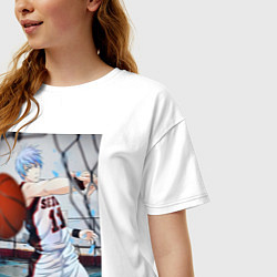 Футболка оверсайз женская Баскетбол Тэцуя Куроко, цвет: белый — фото 2