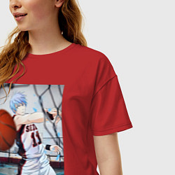 Футболка оверсайз женская Баскетбол Тэцуя Куроко, цвет: красный — фото 2