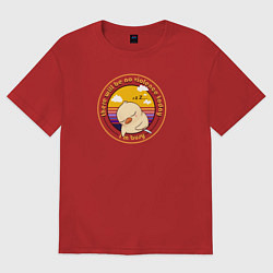 Футболка оверсайз женская Утка из мема i choose violence, цвет: красный