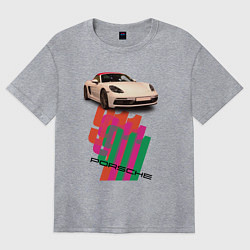 Женская футболка оверсайз Спортивный автомобиль Porsche 911 Turbo