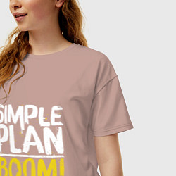 Футболка оверсайз женская Simple plan - boom, цвет: пыльно-розовый — фото 2