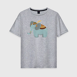 Женская футболка оверсайз Cute elephant