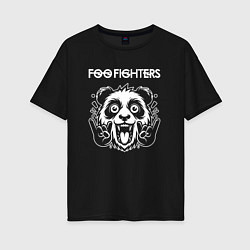 Женская футболка оверсайз Foo Fighters rock panda