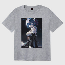 Женская футболка оверсайз Жизнь с нуля в альтернативном мире Рем