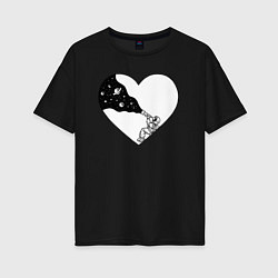 Женская футболка оверсайз Любовь к космосу