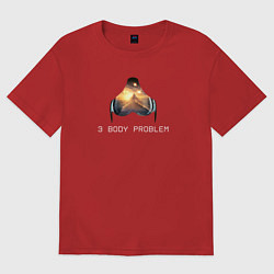 Женская футболка оверсайз Задача трёх тел - интерактивный шлем