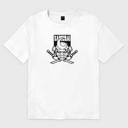 Футболка оверсайз женская Самурай монохром, цвет: белый