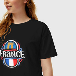 Футболка оверсайз женская Дух Франции, цвет: черный — фото 2