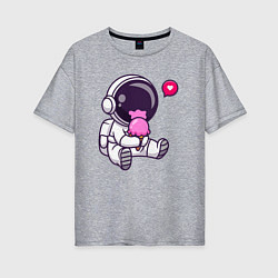 Женская футболка оверсайз Космонавт и мороженое