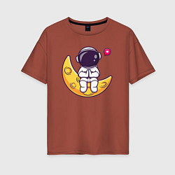 Женская футболка оверсайз Луна и астронавт