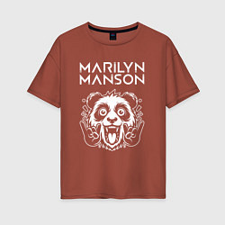 Женская футболка оверсайз Marilyn Manson rock panda