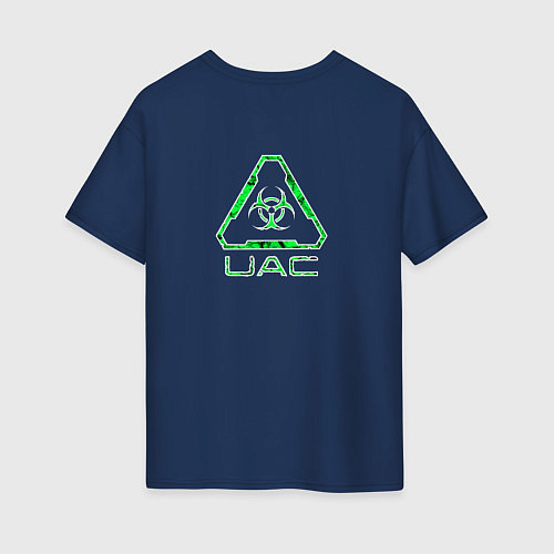 Женская футболка оверсайз UAC зелёный повреждённый / Тёмно-синий – фото 2