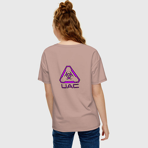 Женская футболка оверсайз UAC фиолетовый / Пыльно-розовый – фото 4