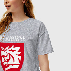 Футболка оверсайз женская Warhorse logo, цвет: меланж — фото 2