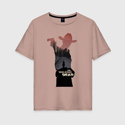 Женская футболка оверсайз Ходячие мертвецы Рик Граймс