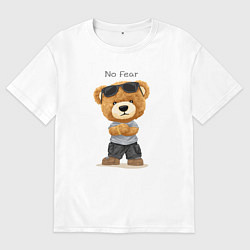 Футболка оверсайз женская Плюшевый медвежонок - бесстрашный, цвет: белый